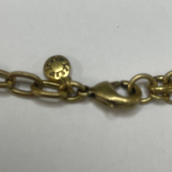 J. Crew crystal statement necklace peach and citrine in gold tone trendy boho - Picture 4 of 15